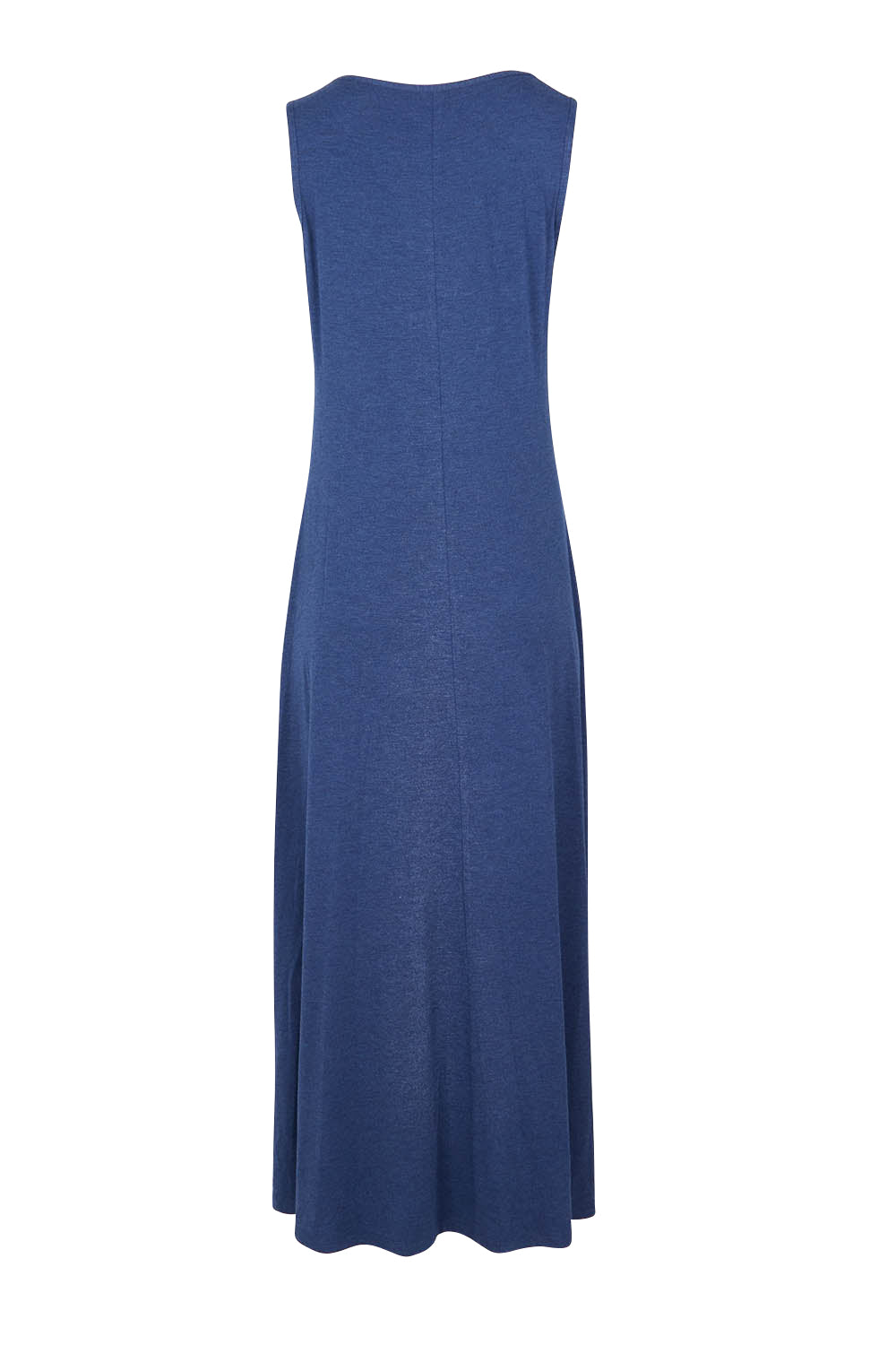 Product shot of the My Faithful Maxi Singlet Dress in colour Marledenim (Blue), from the back