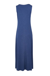 Product shot of the My Faithful Maxi Singlet Dress in colour Marledenim (Blue), from the back