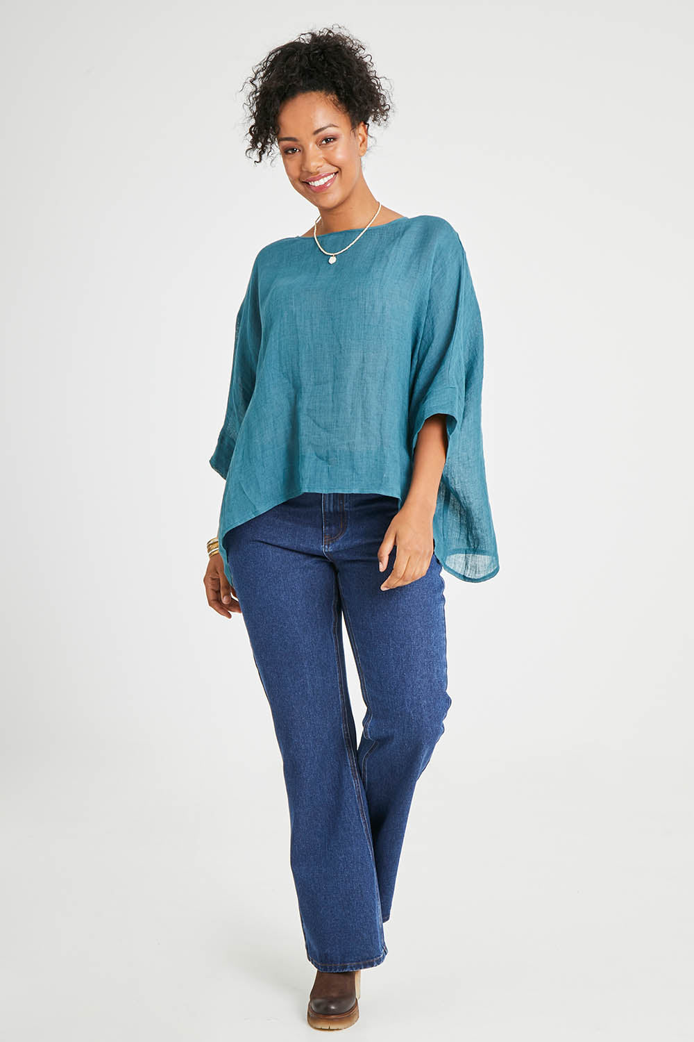 Preloved Joy And Laughter Slouch Top - Teal