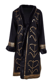 Product shot of the Warm My Heart Applique Jacket in colour Black (Black), from the front