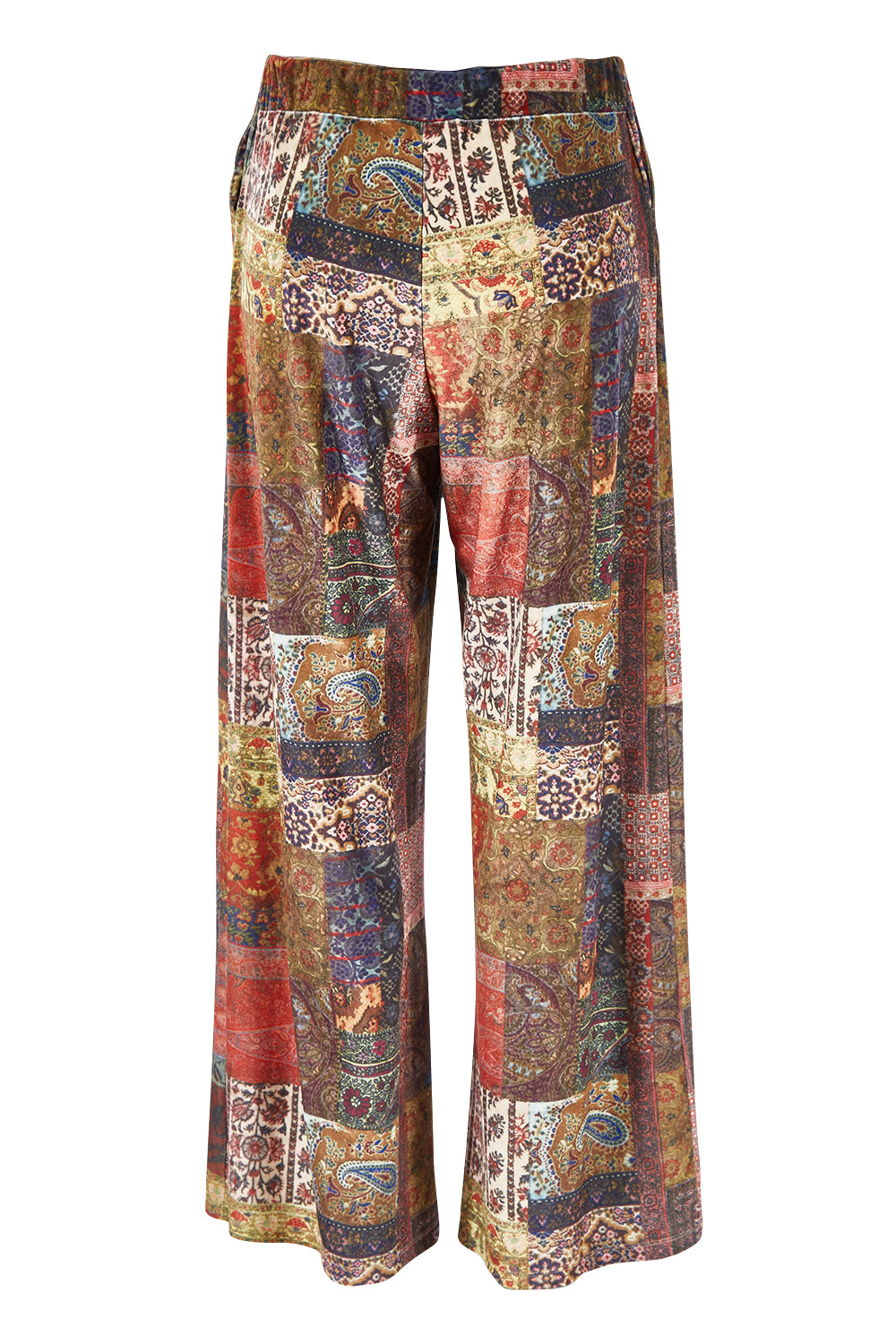 Preloved Story Teller Velour Wide Leg Pants - Patch