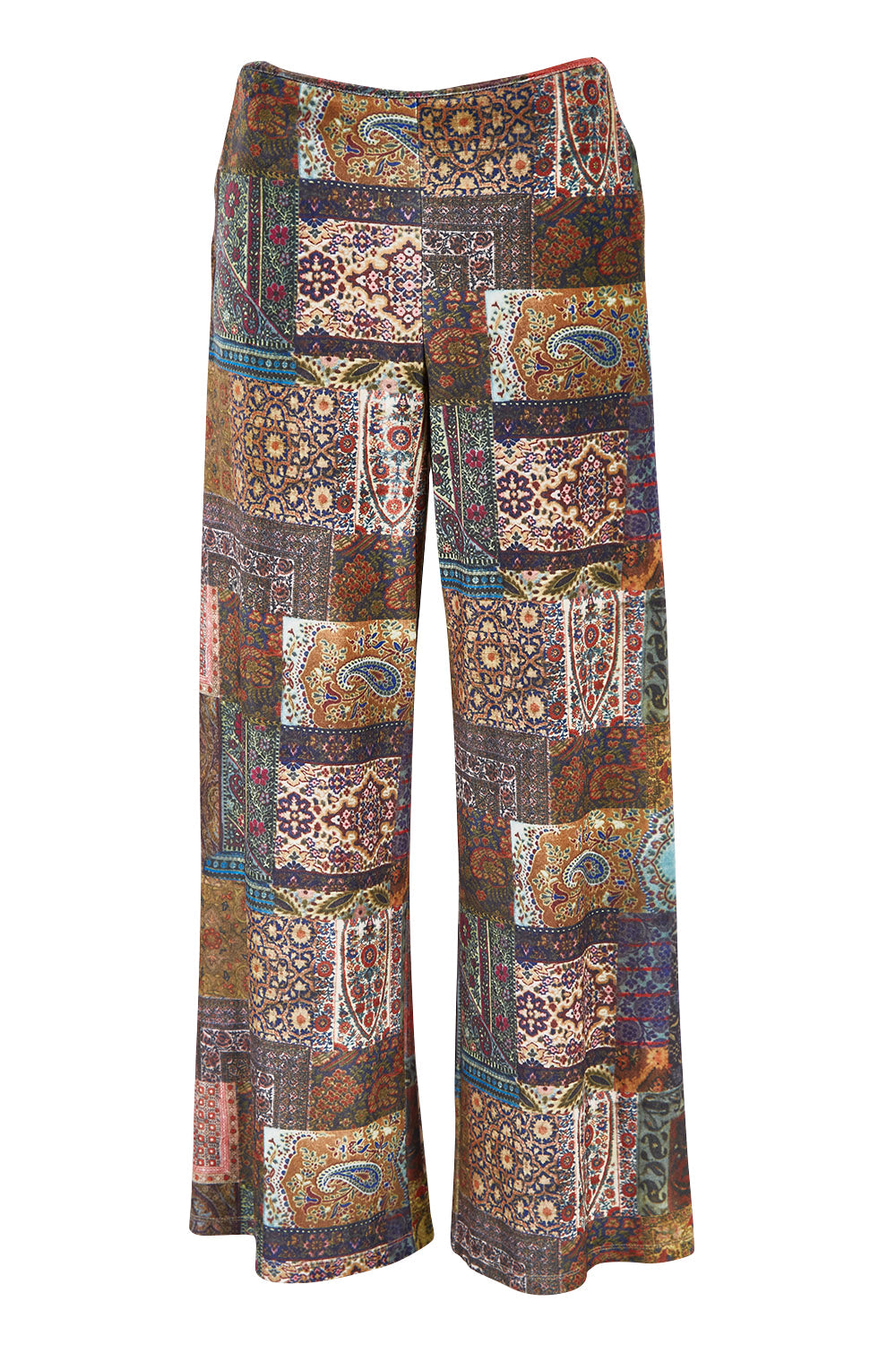Preloved Story Teller Velour Wide Leg Pants - Patch