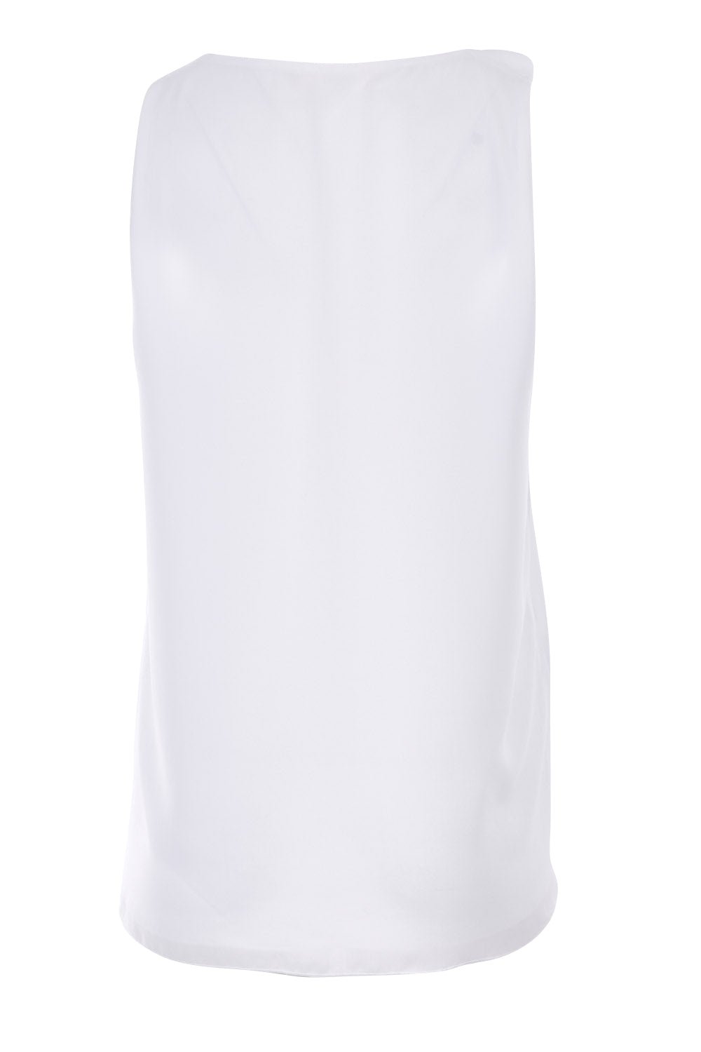 Product shot of the In Front Of Frills Top in colour White (White), from the back