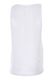 Product shot of the In Front Of Frills Top in colour White (White), from the back