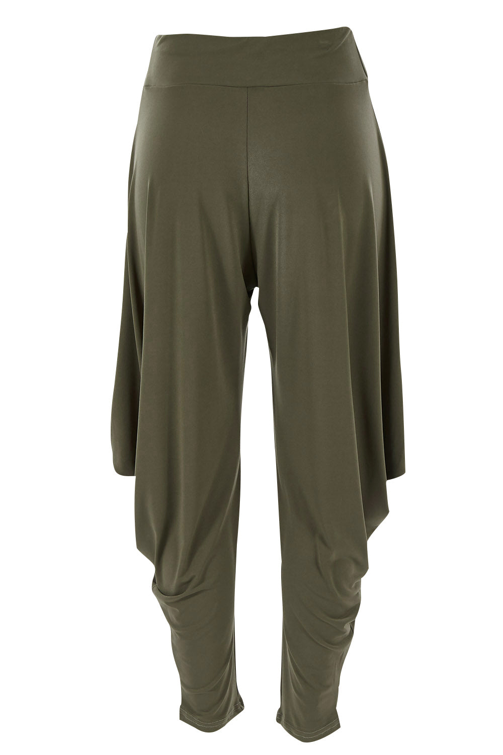 Product shot of The Wanderer In Me Travel Pant in colour Khaki (Green), from the back