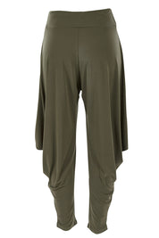 Product shot of The Wanderer In Me Travel Pant in colour Khaki (Green), from the back