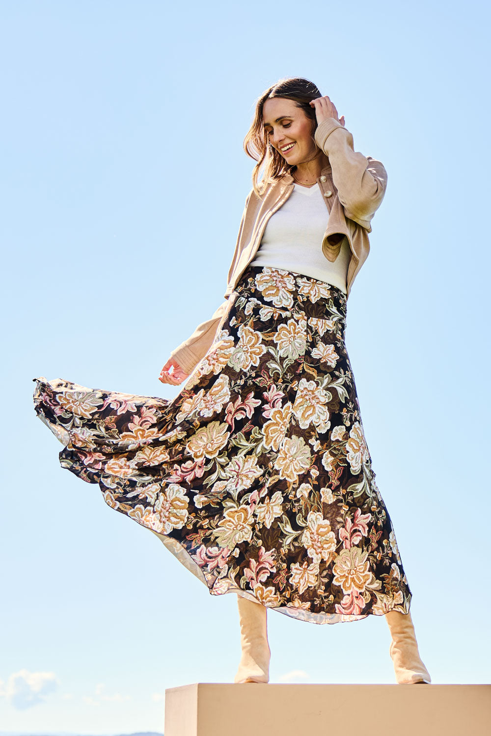 The Wanderer In Me Printed Travel Skirt – Garden