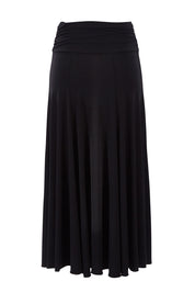 Product shot of The Wanderer In Me Travel Skirt in colour Black (Black), from the back