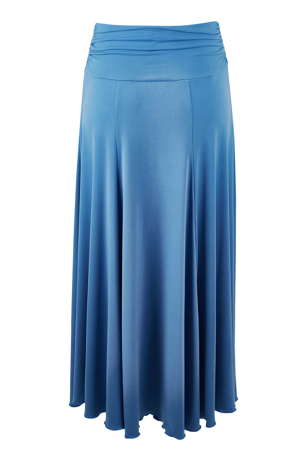 Product shot of The Wanderer In Me Travel Skirt in colour Denim (Blue), from the back