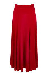 Product shot of The Wanderer In Me Travel Skirt in colour Redhot (Red), from the back