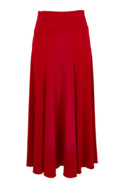 Product shot of The Wanderer In Me Travel Skirt in colour Redhot (Red), from the front