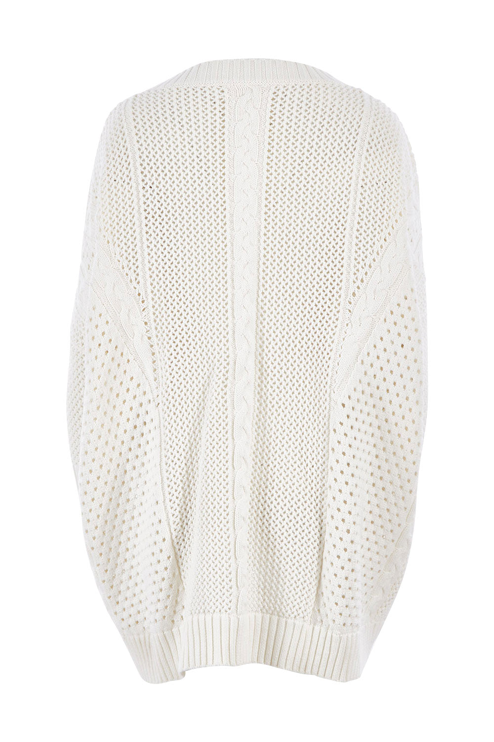 Product shot of the Nothing Better Than You Cotton Sweater in colour Milk (White), from the back