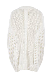 Product shot of the Nothing Better Than You Cotton Sweater in colour Milk (White), from the back