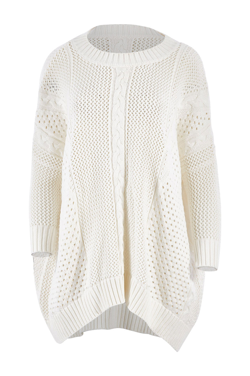 Product shot of the Nothing Better Than You Cotton Sweater in colour Milk (White), from the front