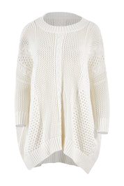 Product shot of the Nothing Better Than You Cotton Sweater in colour Milk (White), from the front