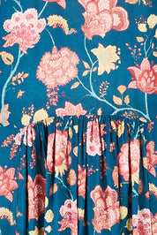 Product shot of the Its Better With You Dress in colour Tealfleur (Blue), detail