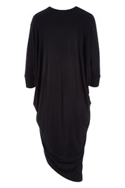 Product shot of the Falling For You Bamboo Cardi in colour Black (Black), from the back