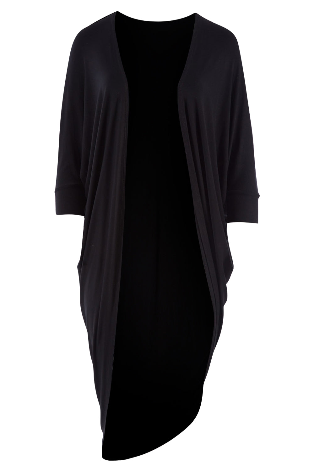 Product shot of the Falling For You Bamboo Cardi in colour Black (Black), from the front