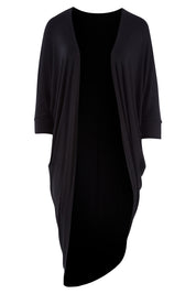 Product shot of the Falling For You Bamboo Cardi in colour Black (Black), from the front