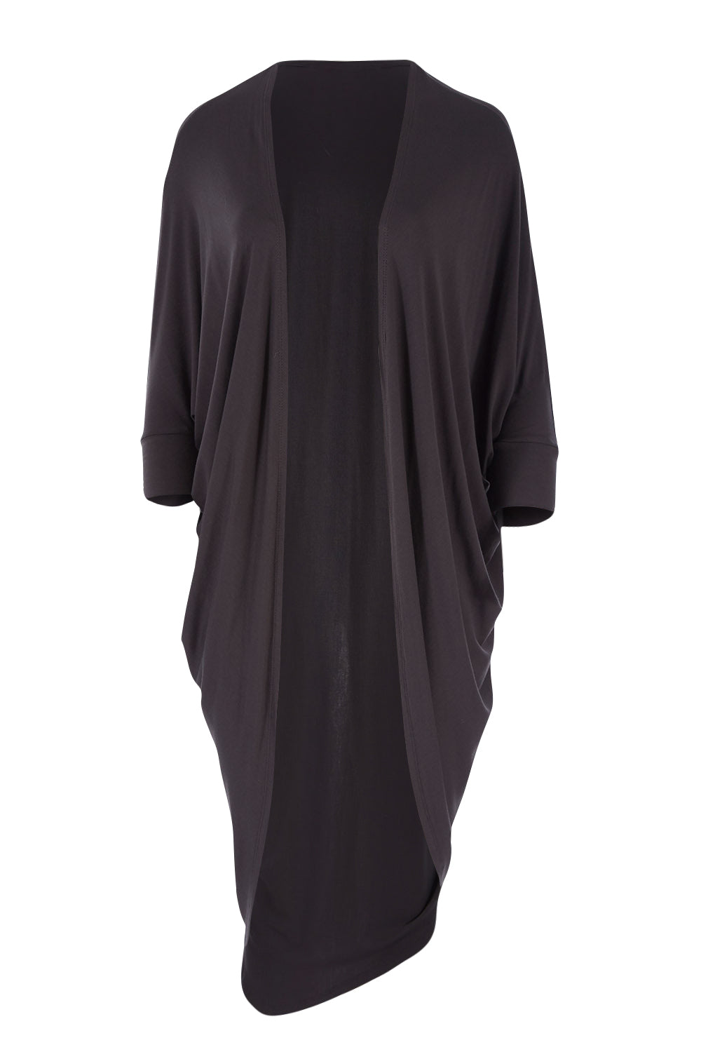 Product shot of the Falling For You Bamboo Cardi in colour Storm (Black), from the front