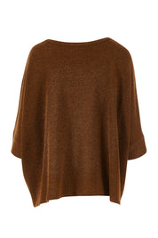 Product shot of the Flow With Me Slouch Knit Top in colour Bark, from the back