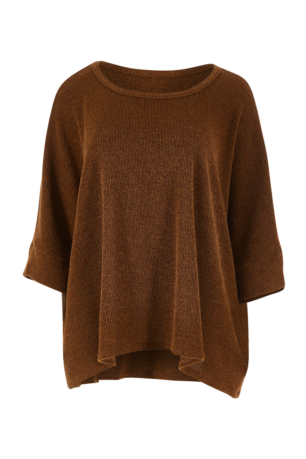 Product shot of the Flow With Me Slouch Knit Top in colour Bark, from the front