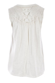 Product shot of the Summer Flower Tank in colour White (White), from the back
