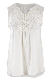 Product shot of the Summer Flower Tank in colour White (White), from the front