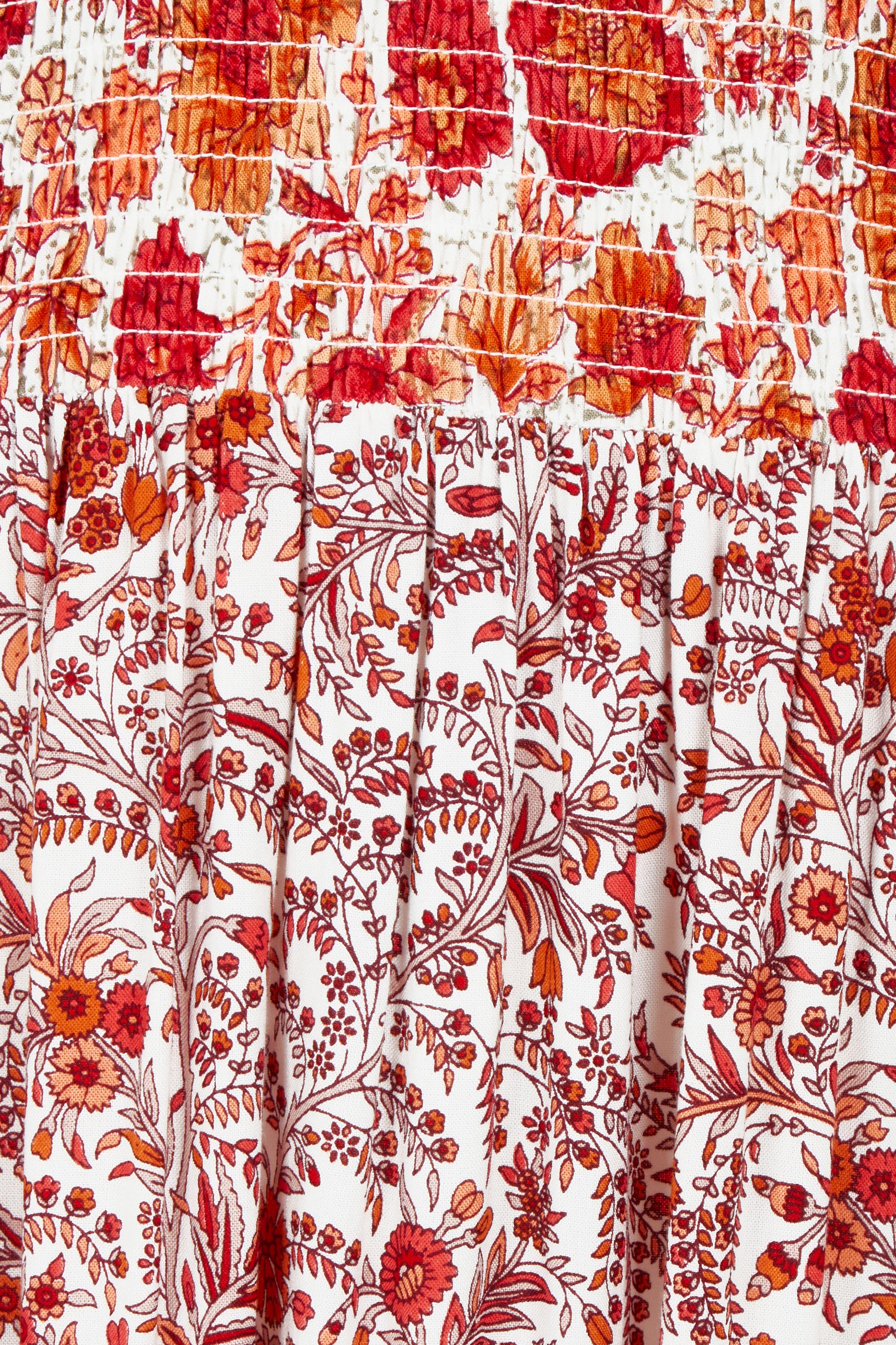 Product shot of the Tiers Of Joy Maxi Dress in colour Coralfleur, detail