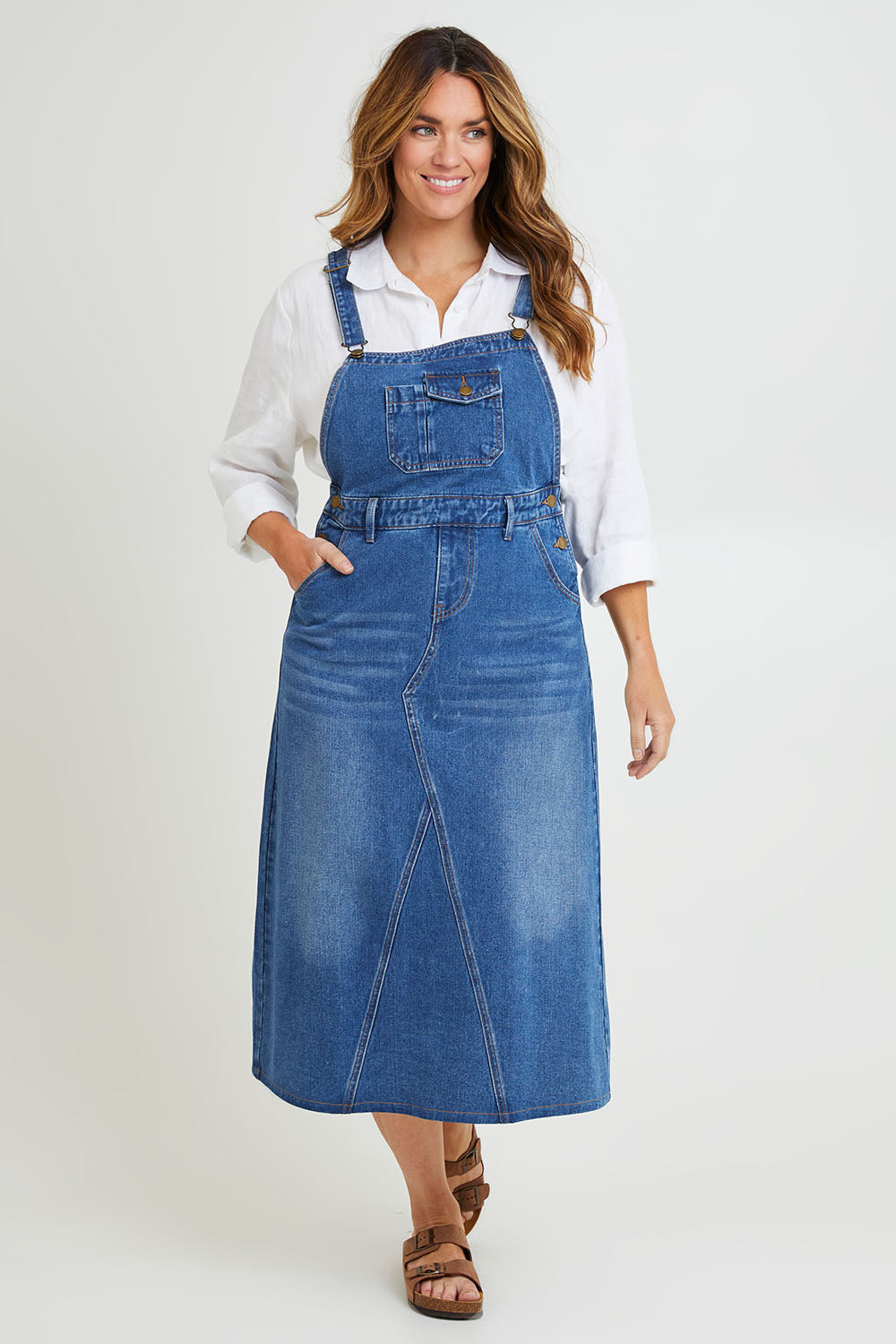Preloved Overall Happiness Dress - Denim