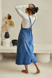 Preloved Overall Happiness Dress - Denim