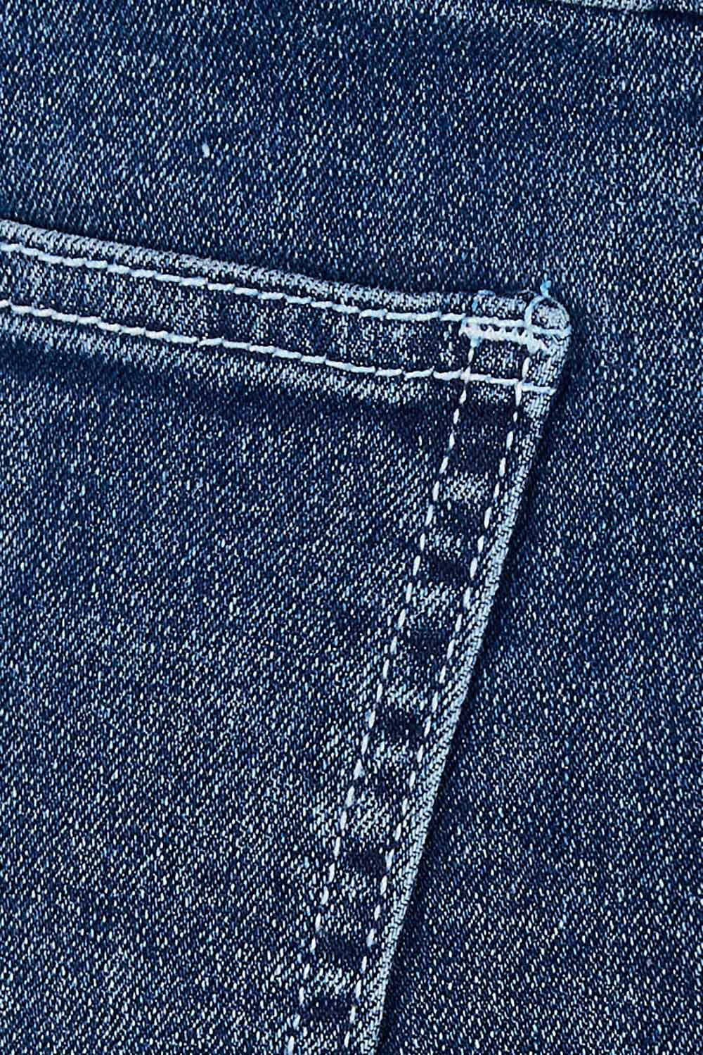 Product shot of the Dusty Footprints Skirt in colour DarkDenim (Blue), detail