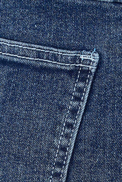 Product shot of the Dusty Footprints Skirt in colour DarkDenim (Blue), detail