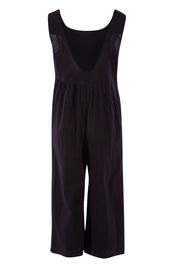 Product shot of the Turn Up The Heat Jumpsuit in colour Black (Black), from the back