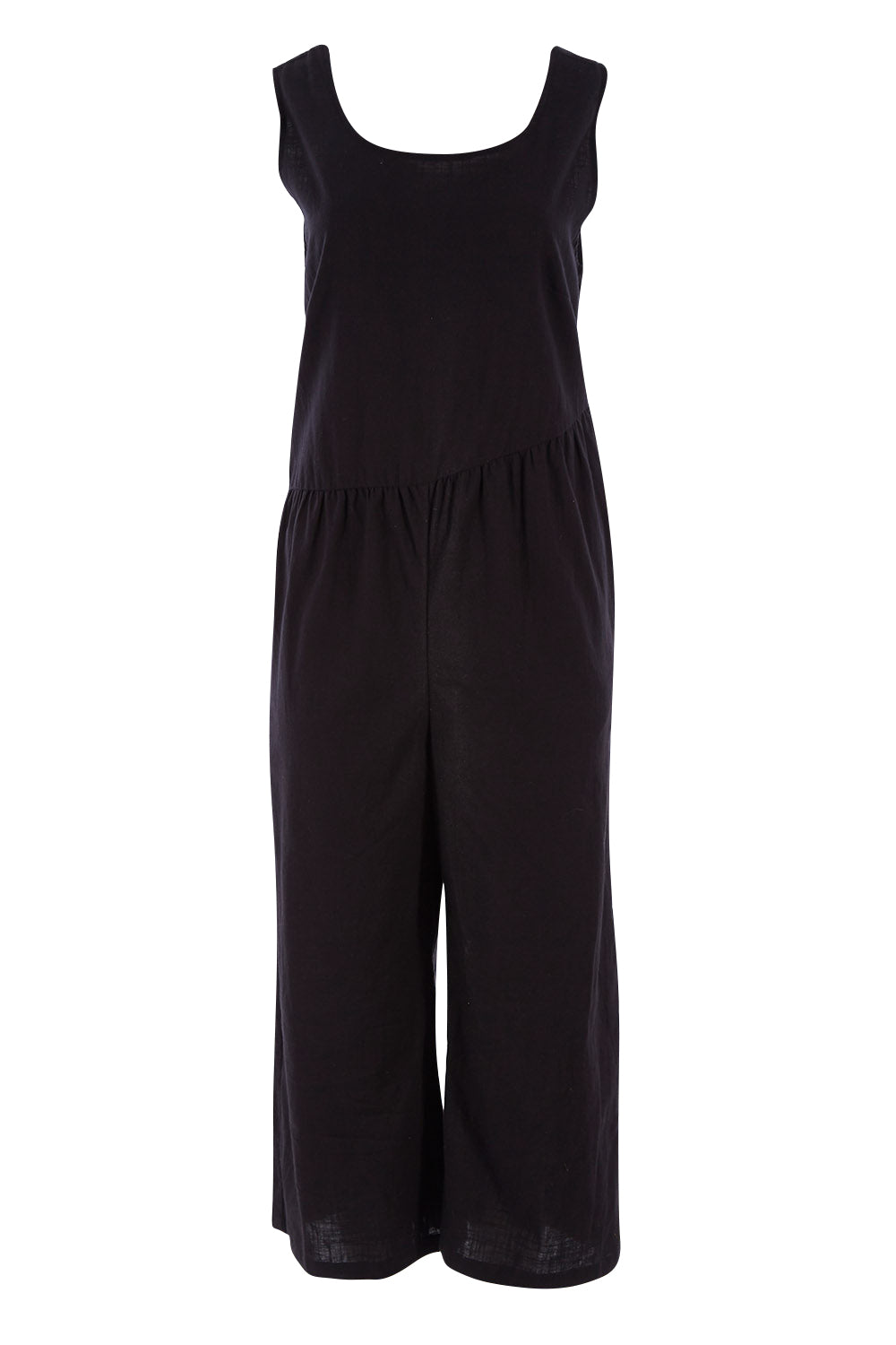 Product shot of the Turn Up The Heat Jumpsuit in colour Black (Black), from the front