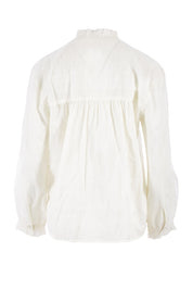 Product shot of the Queen Of My Life Blouse in colour White (White), from the back