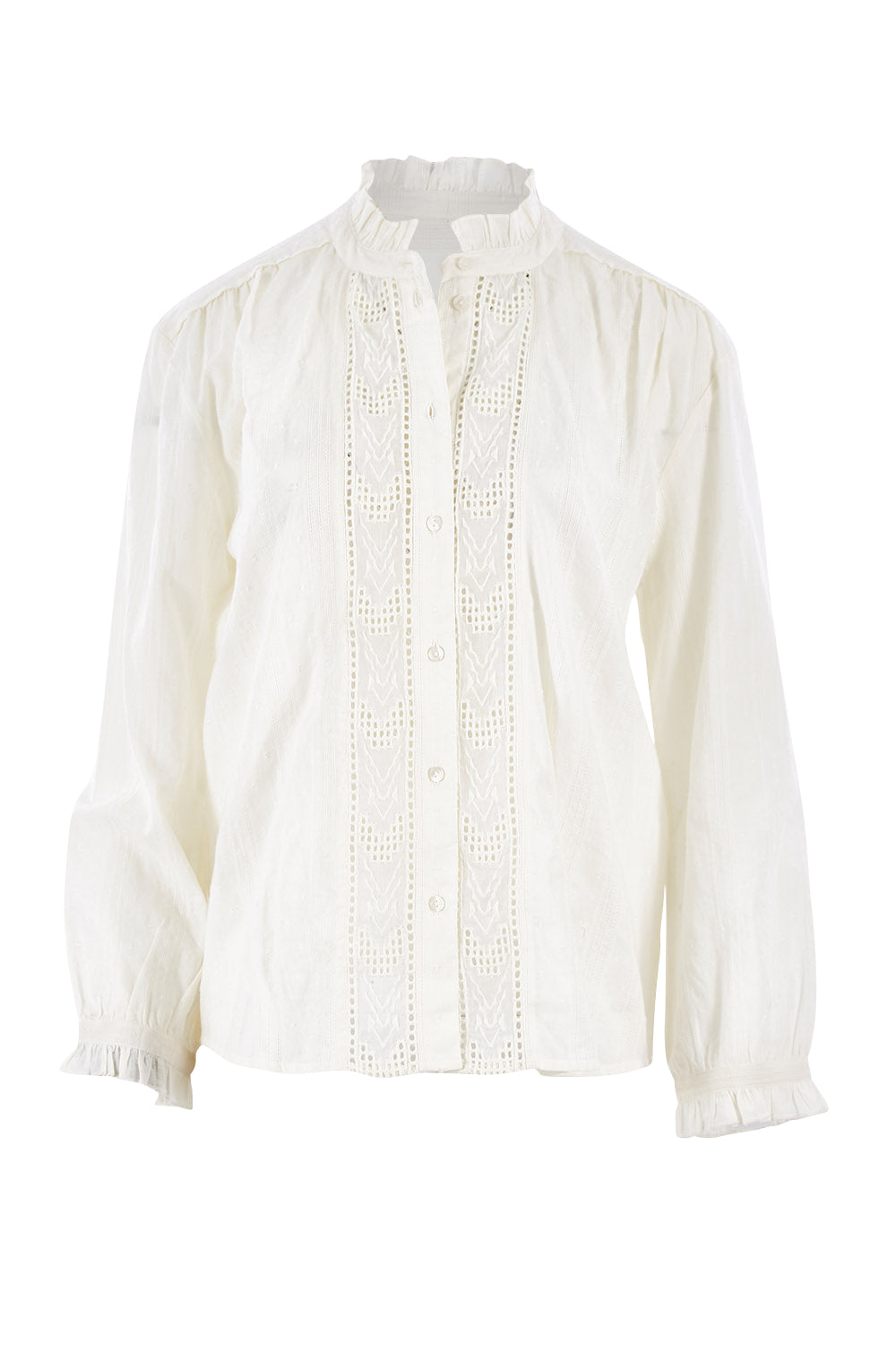 Product shot of the Queen Of My Life Blouse in colour White (White), from the front