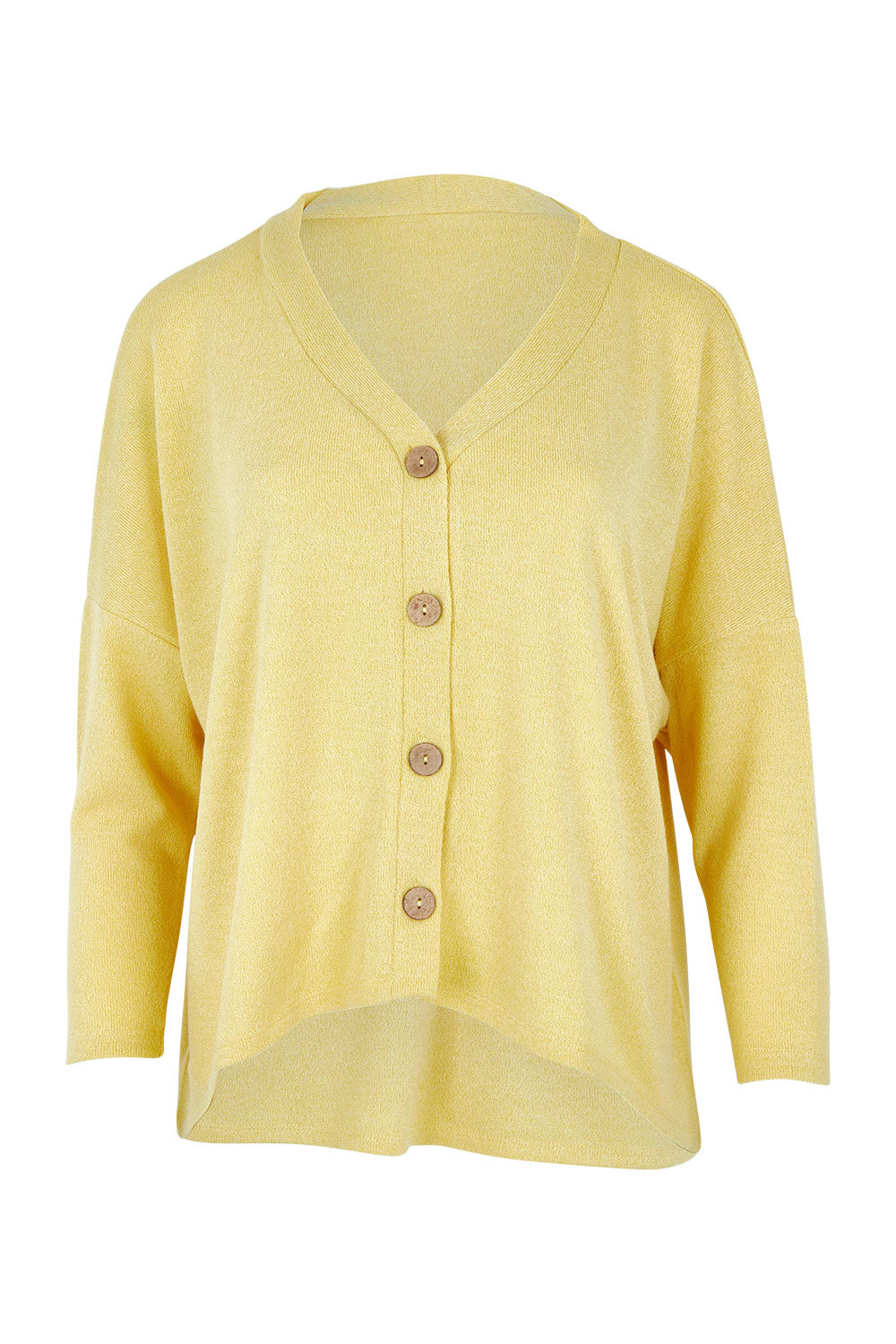 Product shot of the My Boyfriends Slouch Cardi in colour Butter, from the front