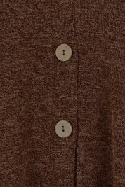 Product shot of the My Boyfriends Slouch Cardi in colour Chocolate, detail