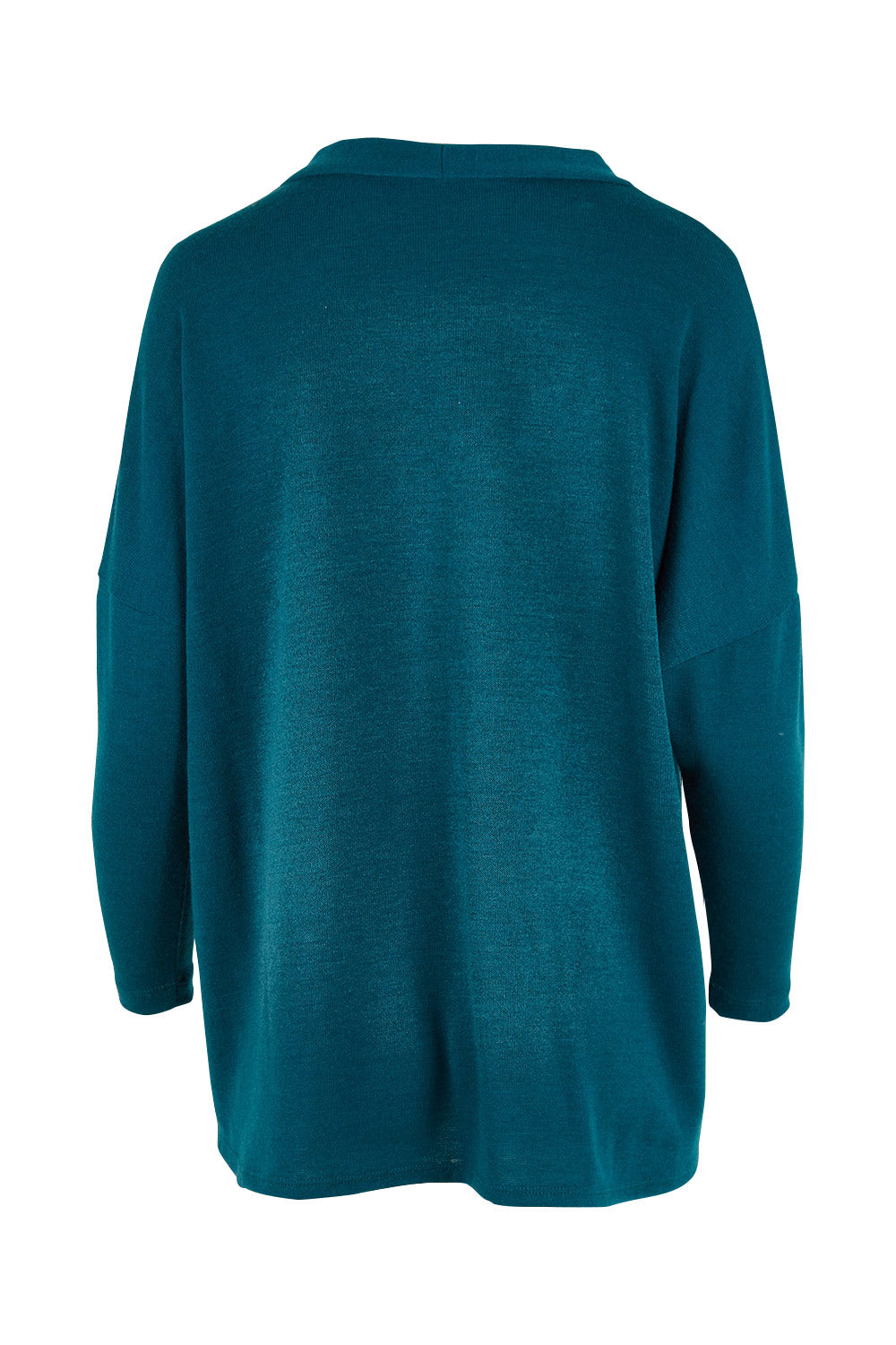 Product shot of the My Boyfriends Slouch Cardi in colour Deepteal (Blue), from the back