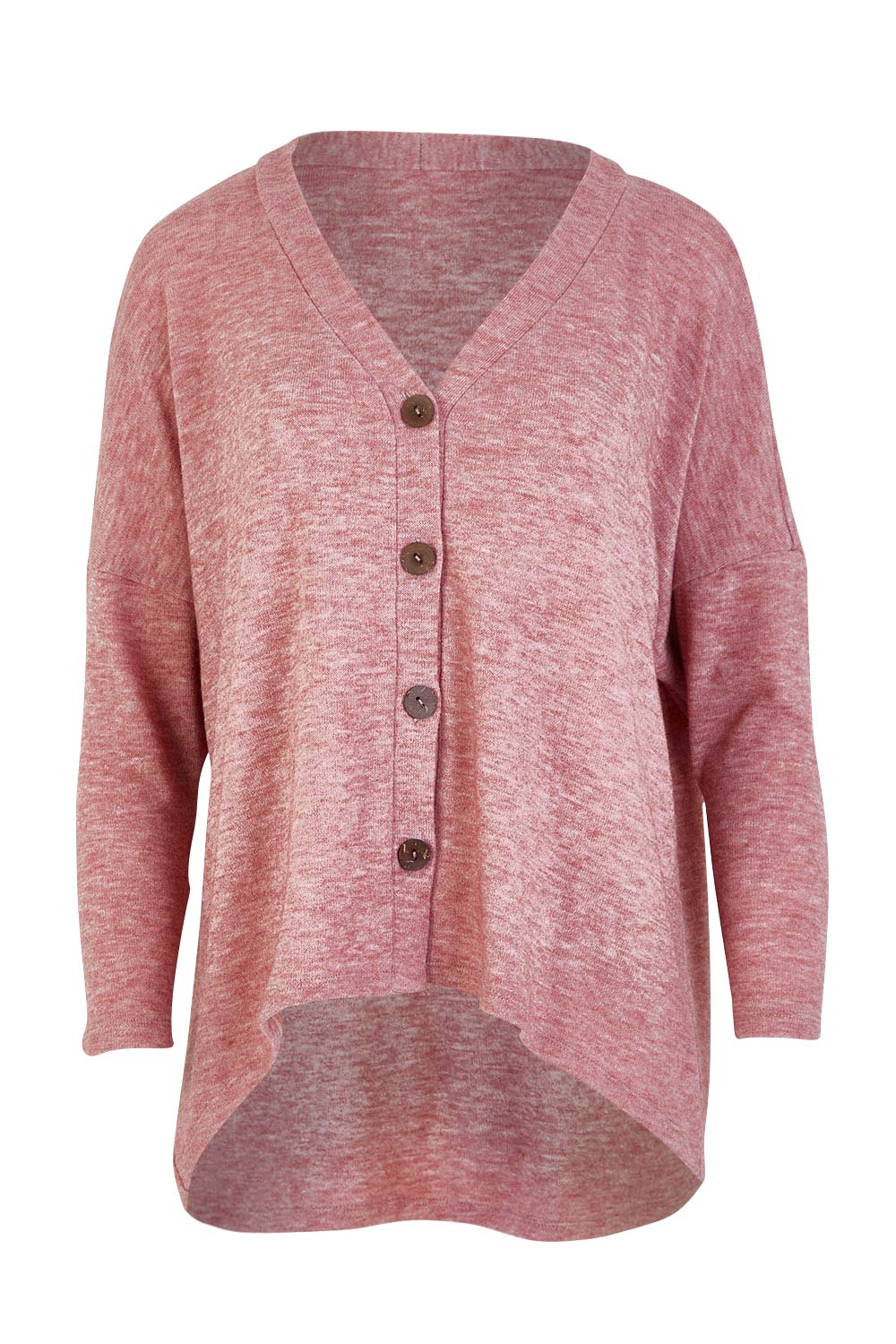 Product shot of the My Boyfriends Slouch Cardi in colour Dustypink (Pink), from the front