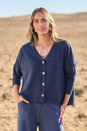 My Boyfriends Slouch Cardi - Indigo