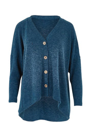 Product shot of the My Boyfriends Slouch Cardi in colour Navy (Blue), from the front