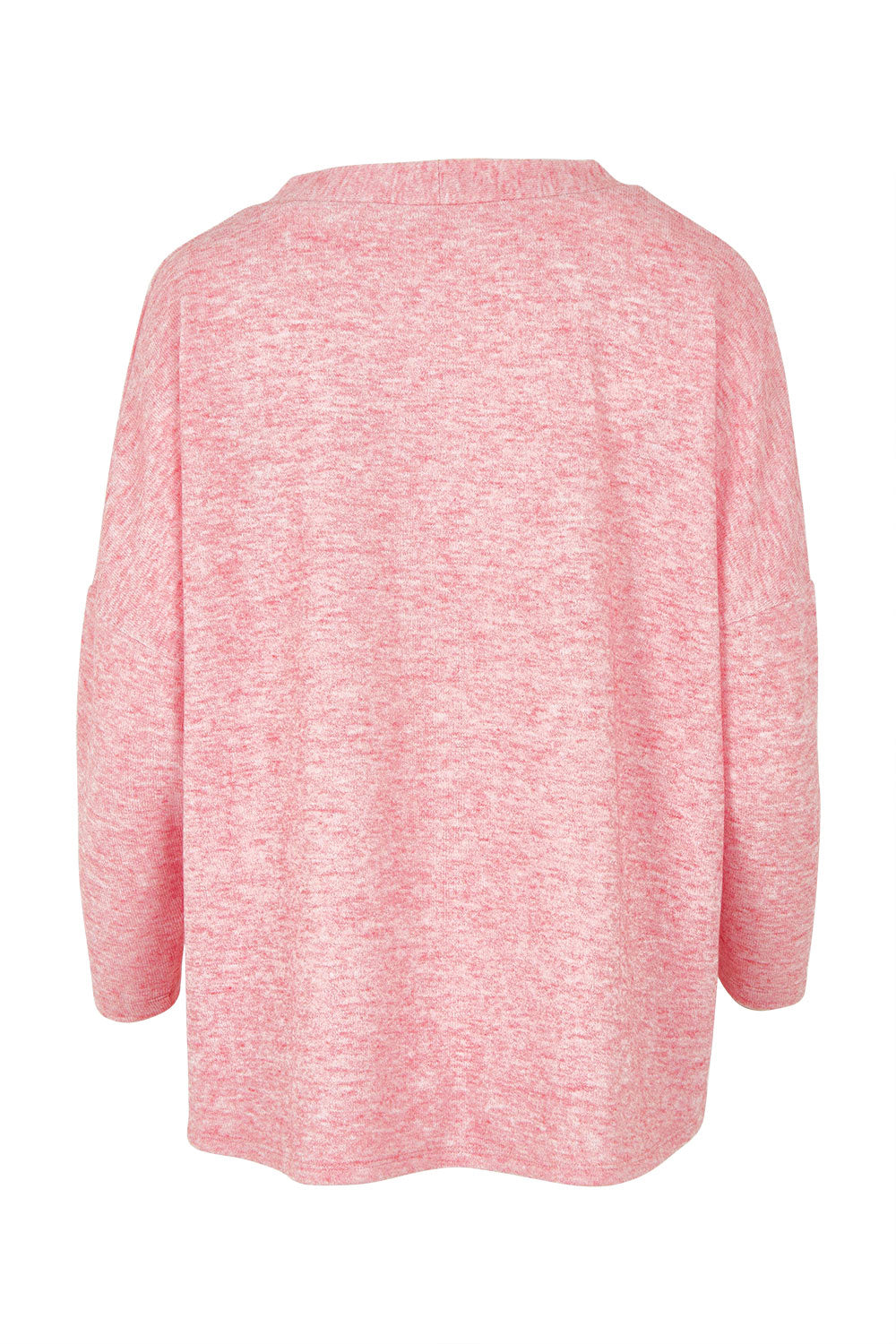 Product shot of the My Boyfriends Slouch Cardi in colour Pinkmarl (Pink), from the back