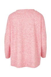 Product shot of the My Boyfriends Slouch Cardi in colour Pinkmarl (Pink), from the back