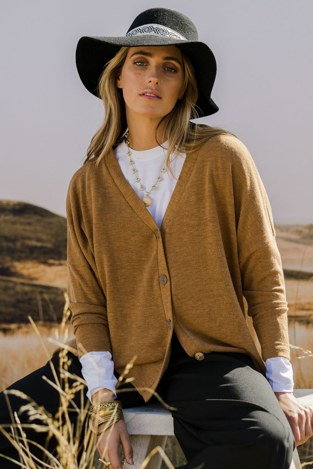 My Boyfriends Slouch Cardi - Rust