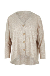 Product shot of the My Boyfriends Slouch Cardi in colour Sandmarl, from the front