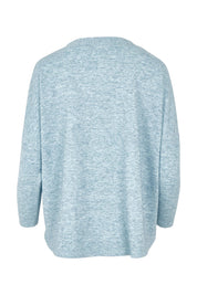 Product shot of the My Boyfriends Slouch Cardi in colour Skymarl (Blue), from the back