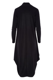 Product shot of The Wanderer In Me Swing Travel Cardi in colour Black (Black), from the back