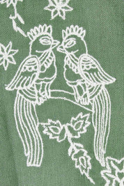 Product shot of the Secret Garden Cotton Blouse - Olive in colour Olive, showing detail
